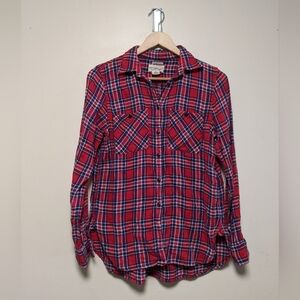 Ralph Lauren Denim & Supply Linen-Blend Plaid Shirt | Size M | Red/Navy